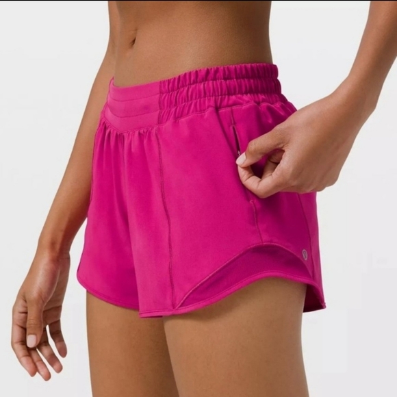 NEW LULULEMON HOTTY HOT SHORTS 4" TALL LOW RISE RIPENED RASPBERRY - Picture 2 of 8